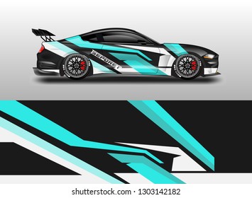 Livery decal car vector , supercar, rally, drift . Graphic abstract stripe racing background .