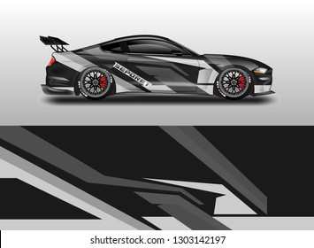Livery decal car vector , supercar, rally, drift . Graphic abstract stripe racing background .