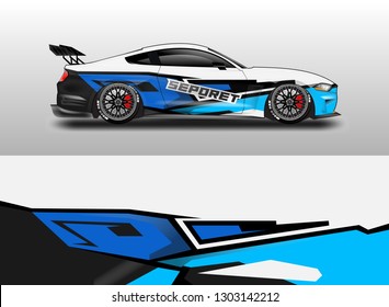 Livery decal car vector , supercar, rally, drift . Graphic abstract stripe racing background .