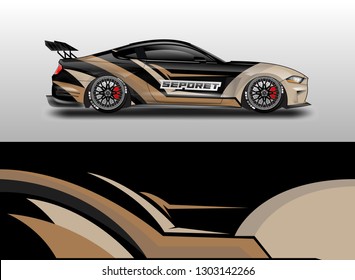 Livery decal car vector , supercar, rally, drift . Graphic abstract stripe racing background .