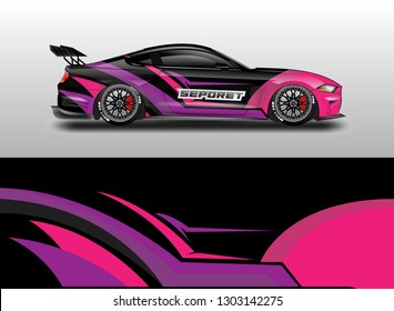 Livery decal car vector , supercar, rally, drift . Graphic abstract stripe racing background .
