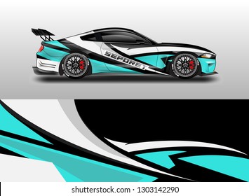 Livery decal car vector , supercar, rally, drift . Graphic abstract stripe racing background .