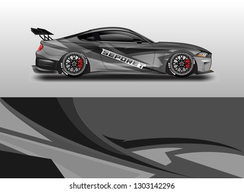 Livery decal car vector , supercar, rally, drift . Graphic abstract stripe racing background .