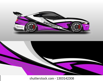 Livery decal car vector , supercar, rally, drift . Graphic abstract stripe racing background .