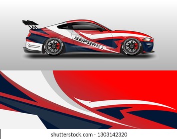 Livery decal car vector , supercar, rally, drift . Graphic abstract stripe racing background .