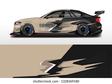 Livery decal car vector , supercar, rally, drift . Graphic abstract stripe racing background .