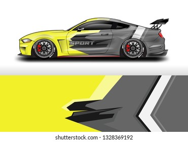 Livery decal car vector , supercar, rally, drift . Graphic abstract stripe racing background .