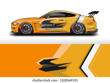 Livery decal car vector , supercar, rally, drift . Graphic abstract stripe racing background .