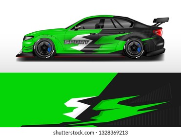 Livery decal car vector , supercar, rally, drift . Graphic abstract stripe racing background .