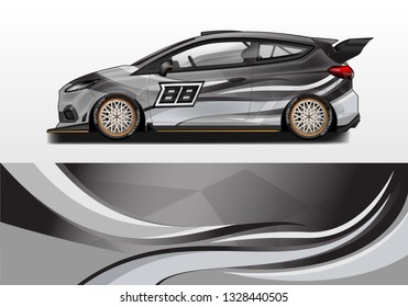 Livery decal car vector , supercar, rally, drift . Graphic abstract stripe racing background . 