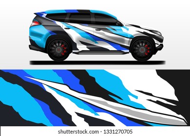 Livery decal car vector , supercar, rally, drift . Graphic abstract stripe racing background