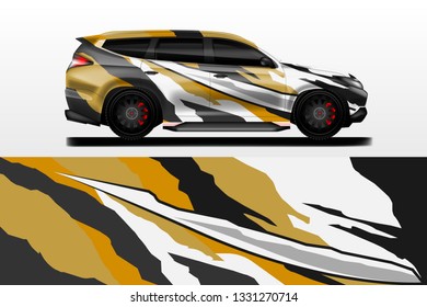 Livery decal car vector , supercar, rally, drift . Graphic abstract stripe racing background