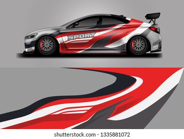 Livery decal car vector , supercar, rally, drift . Graphic abstract stripe racing background 