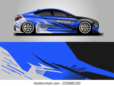 Livery decal car vector , supercar, rally, drift . Graphic abstract stripe racing background 