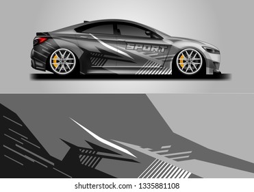 Livery decal car vector , supercar, rally, drift . Graphic abstract stripe racing background 