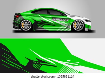 Livery decal car vector , supercar, rally, drift . Graphic abstract stripe racing background 