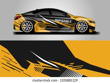 Livery decal car vector , supercar, rally, drift . Graphic abstract stripe racing background 