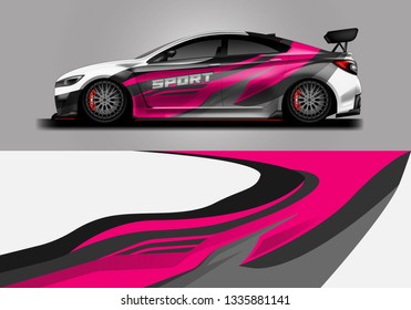 Livery decal car vector , supercar, rally, drift . Graphic abstract stripe racing background 
