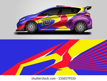 Livery decal car vector , supercar, rally, drift . Graphic abstract stripe racing background