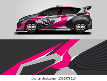 Livery decal car vector , supercar, rally, drift . Graphic abstract stripe racing background