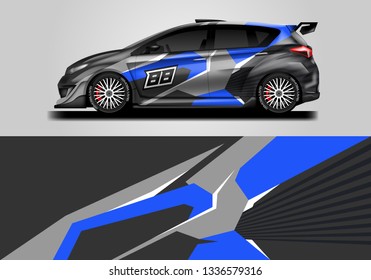 Livery decal car vector , supercar, rally, drift . Graphic abstract stripe racing background