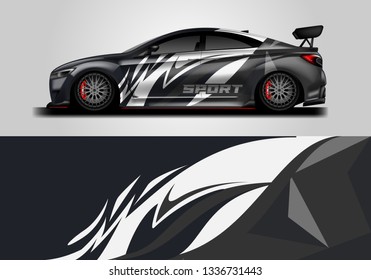 Livery decal car vector , supercar, rally, drift . Graphic abstract stripe racing background 