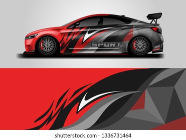 Vector de camión de caries , superauto, rally, deriva . Fondo gráfico abstracto de carreras de bandas 