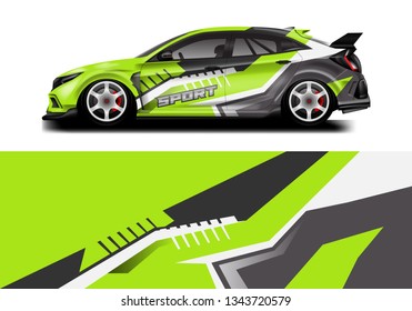 Livery decal car vector , supercar, rally, drift . Graphic abstract stripe racing background 