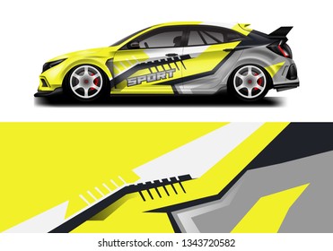 Livery decal car vector , supercar, rally, drift . Graphic abstract stripe racing background 
