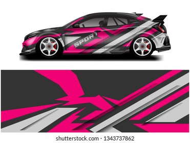 Livery decal car vector , supercar, rally, drift . Graphic abstract stripe racing background 