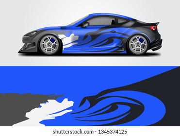 Livery decal car vector , supercar, rally, drift . Graphic abstract stripe racing background 