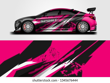 Livery decal car vector , supercar, rally, drift . Graphic abstract stripe racing background . Eps 10