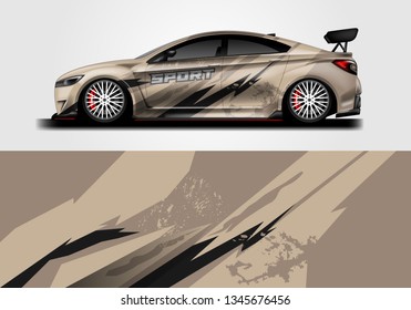 Livery decal car vector , supercar, rally, drift . Graphic abstract stripe racing background . Eps 10