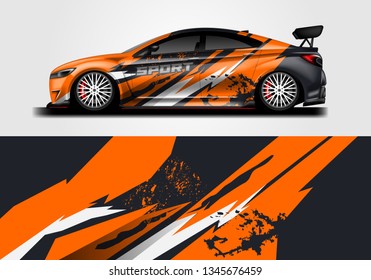 Livery decal car vector , supercar, rally, drift . Graphic abstract stripe racing background . Eps 10