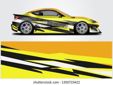 Livery decal car vector , supercar, rally, drift . Graphic abstract stripe racing background . Eps 10