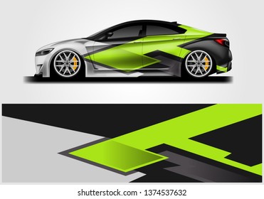 Livery decal car vector , supercar, rally, drift . Graphic abstract stripe racing background . 