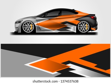 Livery decal car vector , supercar, rally, drift . Graphic abstract stripe racing background . 