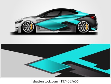 Livery decal car vector , supercar, rally, drift . Graphic abstract stripe racing background . 