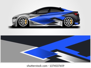 Livery decal car vector , supercar, rally, drift . Graphic abstract stripe racing background . 