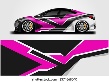 Livery decal car vector , supercar, rally, drift . Graphic abstract stripe racing background 