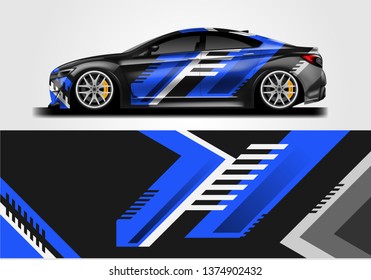 Livery decal car vector , supercar, rally, drift . Graphic abstract stripe racing background . File ready to print and editable .