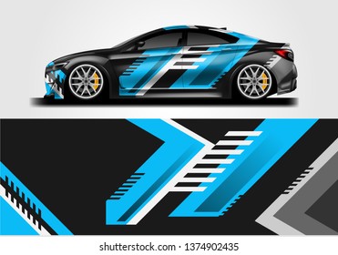 Livery decal car vector , supercar, rally, drift . Graphic abstract stripe racing background . File ready to print and editable .