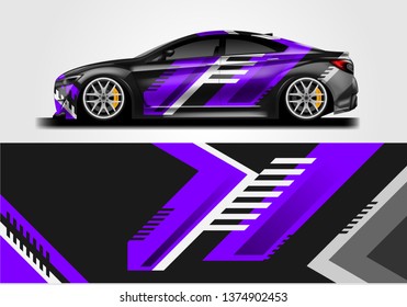 Livery decal car vector , supercar, rally, drift . Graphic abstract stripe racing background . File ready to print and editable .