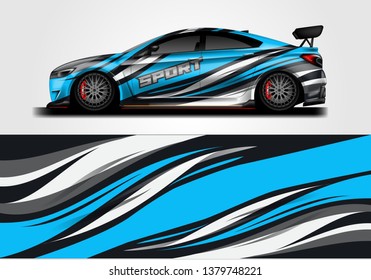 Livery Decal Car Vector , Supercar, Rally, Drift . Graphic Abstract Stripe Racing Background . File Ready To Print And Editable .