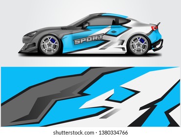 Livery decal car vector , supercar, rally, drift . Graphic abstract stripe racing background . File ready to print and editable . 