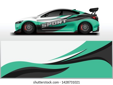 Livery decal car vector , supercar, rally, drift . Graphic abstract stripe racing background . File ready to print and editable .