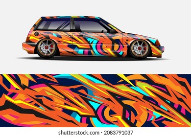 livery design vector. abstract race style background with shattered glass concept for vehicle vinyl sticker wrap