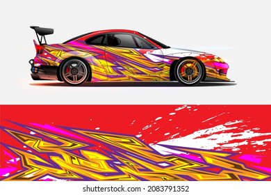 livery design vector. abstract race style background with shattered glass concept for vehicle vinyl sticker wrap
