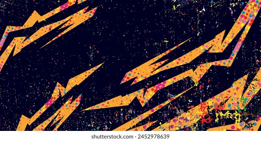 Livery wrap banner car sticker abstract lines brush yellow pink sporty grunge storm design