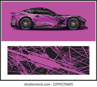 livery wrap design for a sports car, Graphic abstract stripe